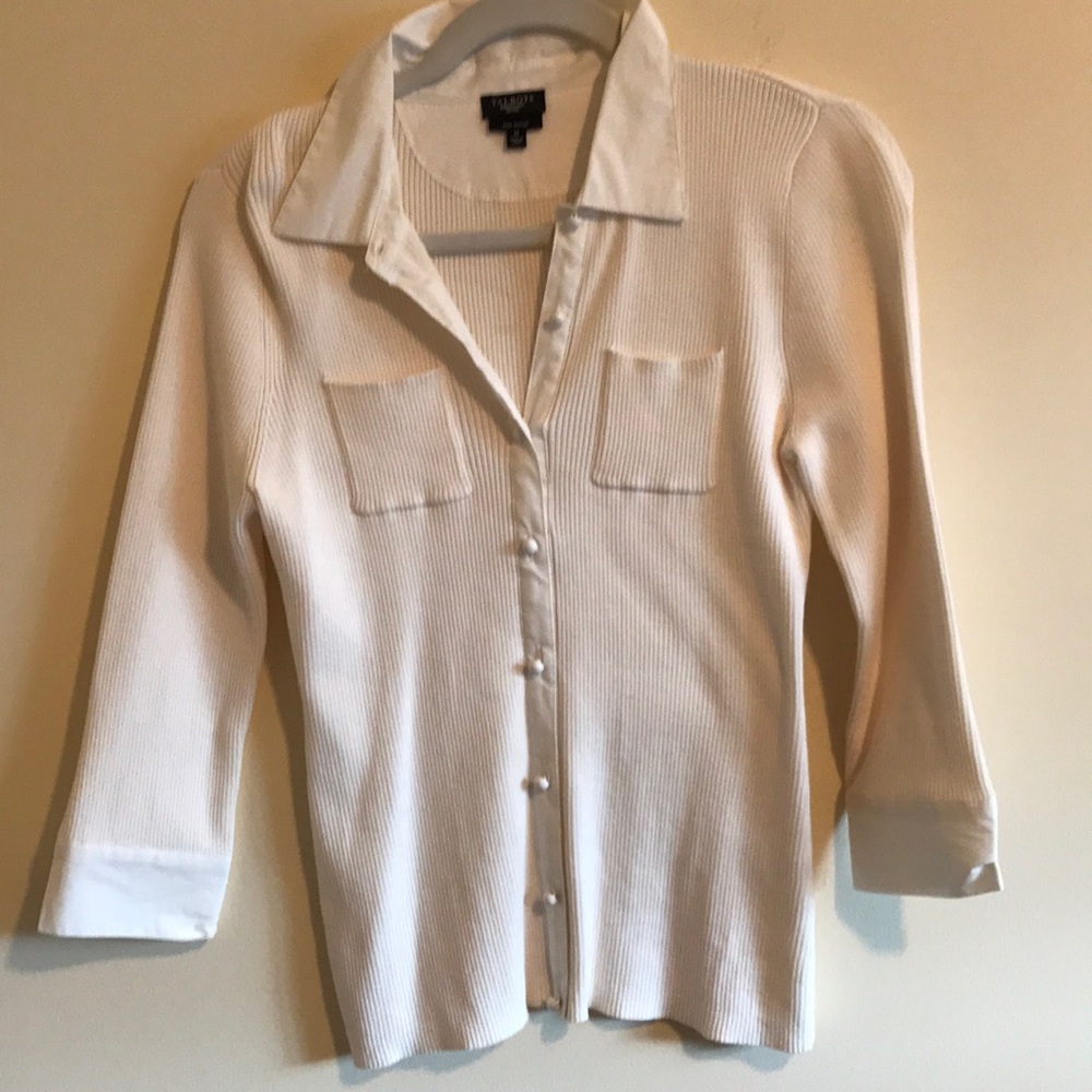 SALE: NWOT Talbots Ribbed Button Down Top